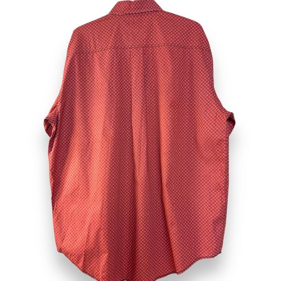 Nice red patterned rough stock by panhandle slim long sleeve dress shirt Large - Picture 2 of 5